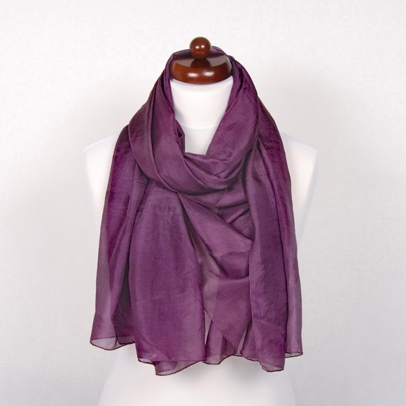 Hodvábny šál veľký šedofialový
