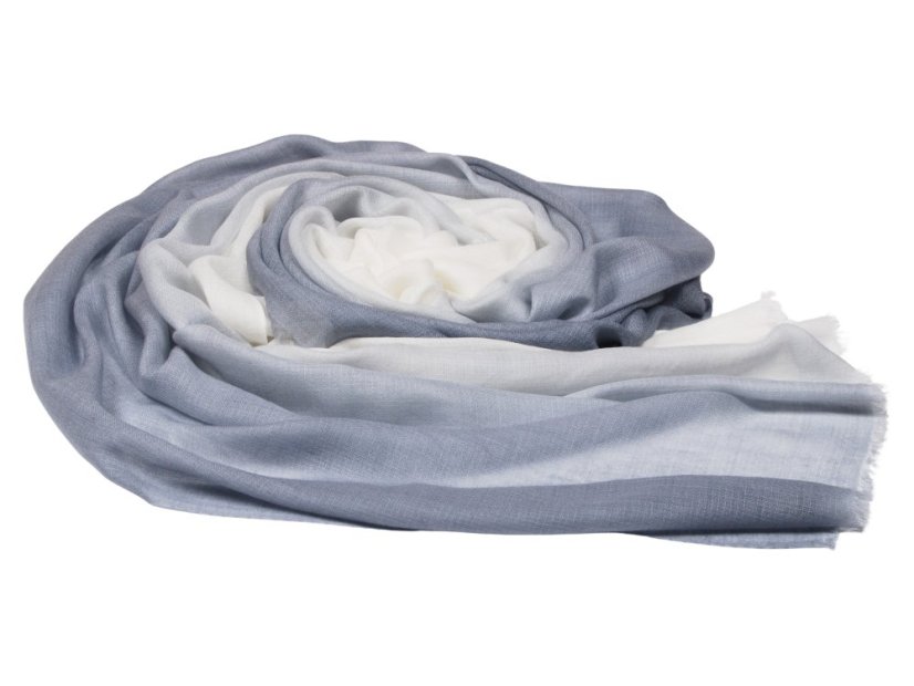 Ring-Pashmina exklusiv Ombre grau mit Cremefarbe