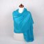 Pashmina-Wollschal Self türkis mit Grau-Stich