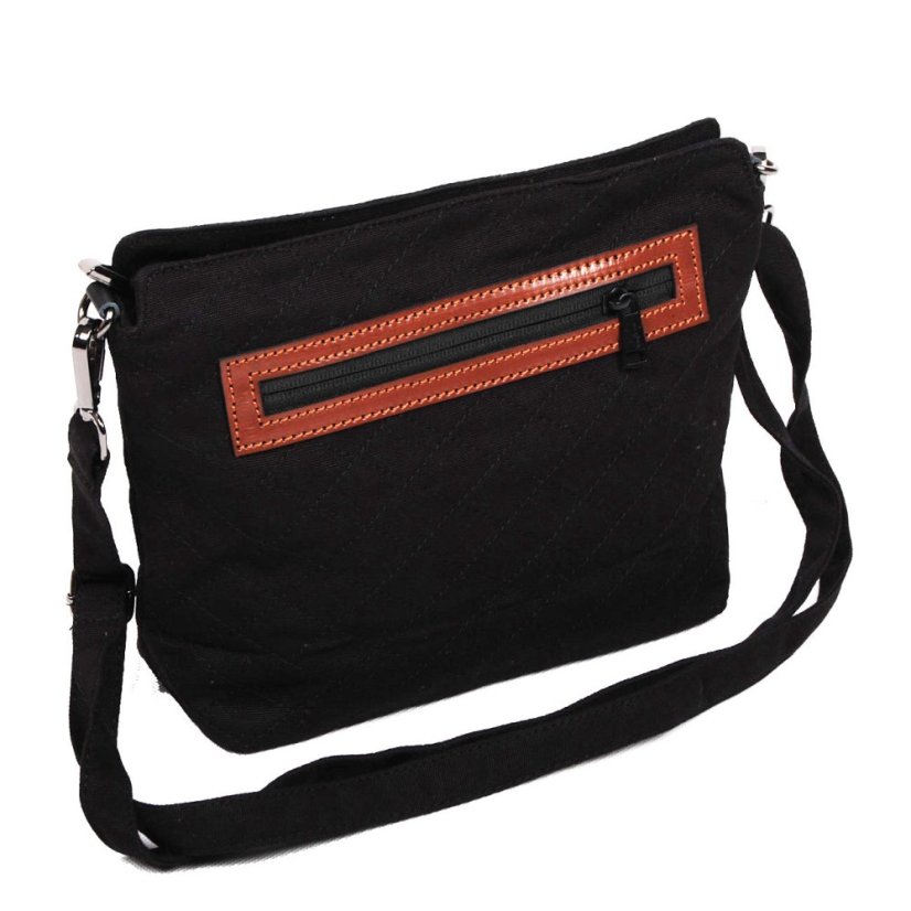 Tibetische Handtasche crossbody Tharpa schwarz