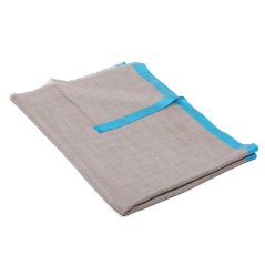 Kašmírská vlněná pašmína exclusive s hedvábím šedohnědá se světle modrou