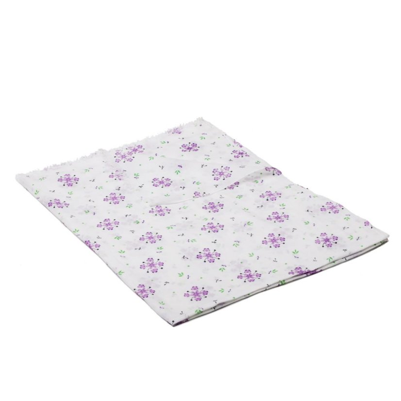 Bavlnený šál biely s fialovou farbou