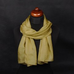 Hodvábny šál jednofarebný olivovozelený