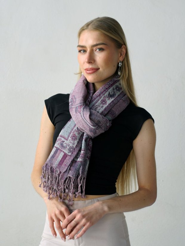 Schal aus Merinowolle lila