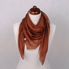 Hedvábný šátek jednobarevný tmavě hnědý