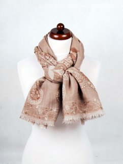 Šála z merino vlny světle hnědá