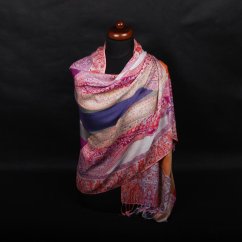 Prostříhávaná šála z viskózy Tsewang mnohobarevná