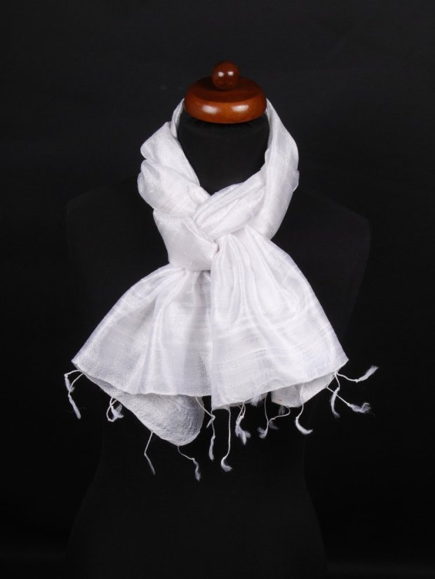 Schal aus Rohseide weiß