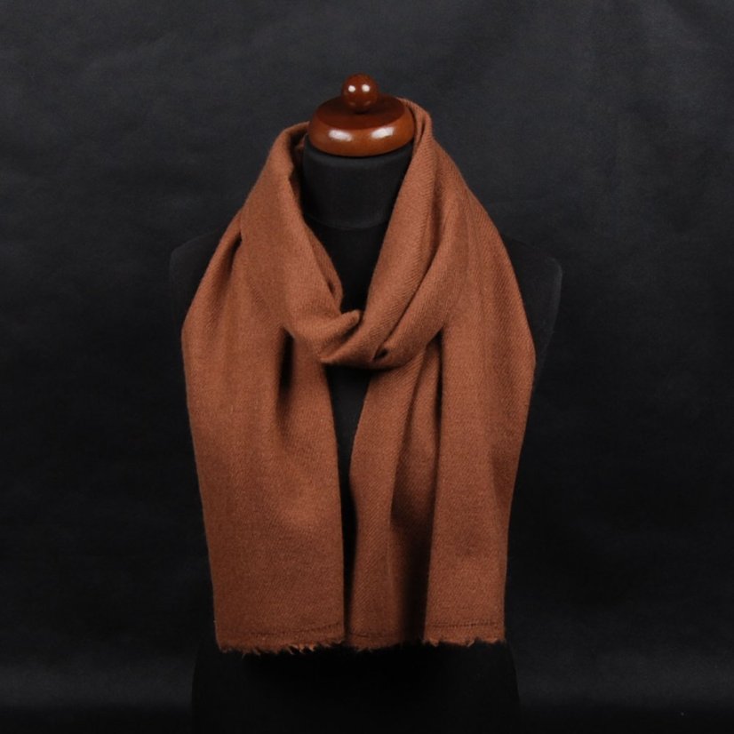 100% kašmírový šál exclusive úzky hnedý