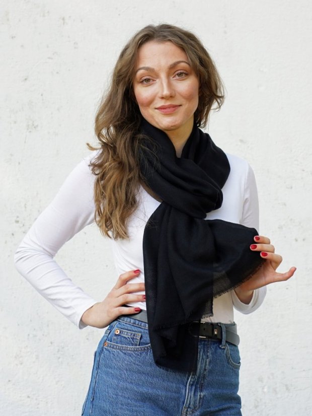 Ring-pashmina exklusiv schwarz