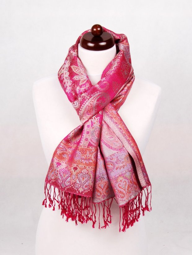 Hedvábná šála Super velká v barvě magenta