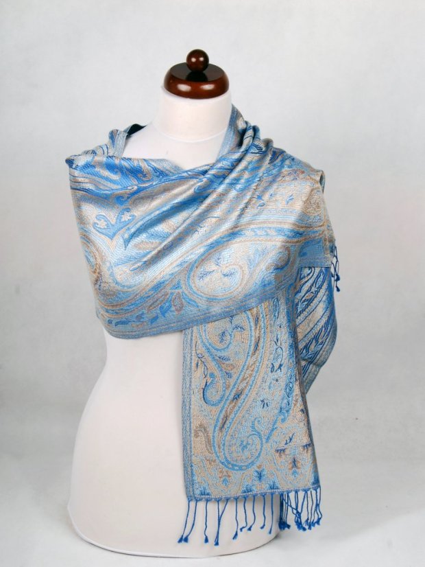 Hedvábná šála Super světle modrá