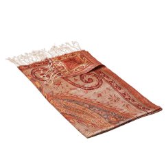 Hedvábná šála Super střední Tenzin smetanová s červenou