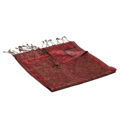 Hedvábná šála Super šedohnědá s červenou