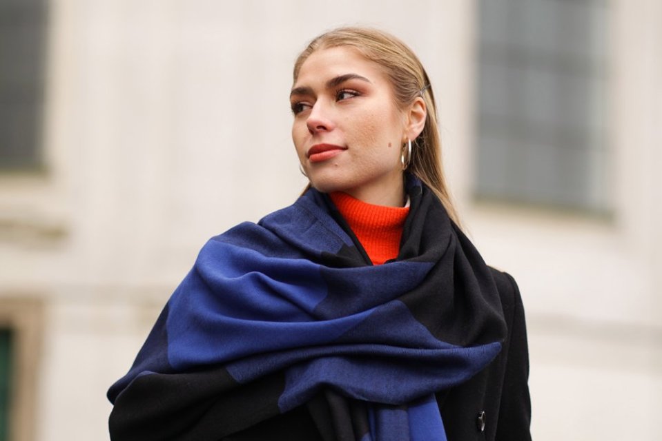 Kašmírské vlněné pašmíny exclusive kostkované