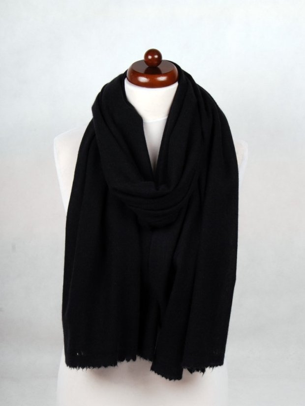 100% kašmírový šál veľký čierny