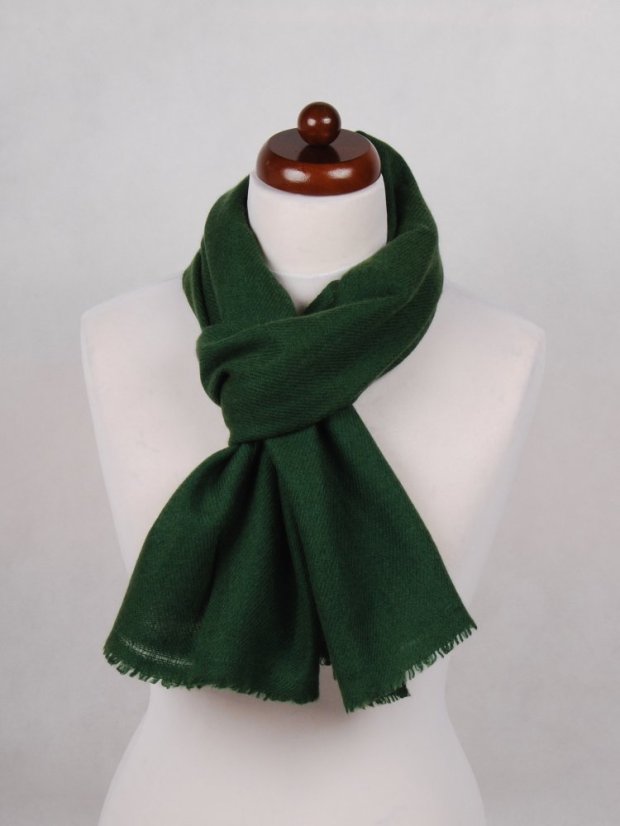 100% kašmírová šála exclusive úzká tmavě zelená