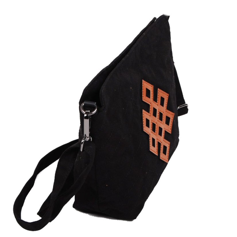 Tibetische Handtasche crossbody Tharpa schwarz