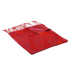 Hodvábny šál Super červený s magentou a tyrkysovou farbou