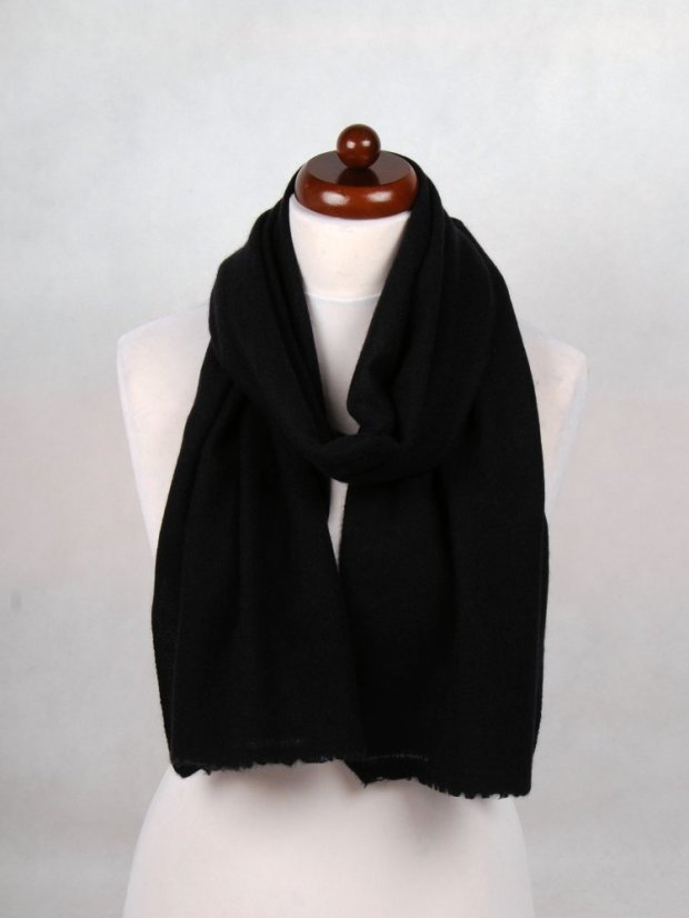 100% Kaschmirschal exklusiv schmal schwarz