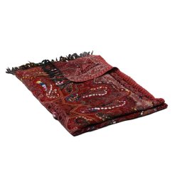 Šála z merino vlny s vyšíváním bordó s šedou