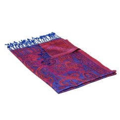 Hedvábná šála Super velká Nortso modrá s magentou