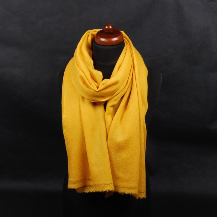 100% kašmírový šál veľký žltý