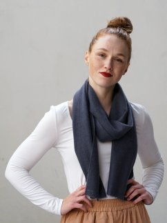100% kašmírová šála exclusive úzká tmavě šedá
