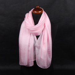 Hedvábná šála velká světle růžová