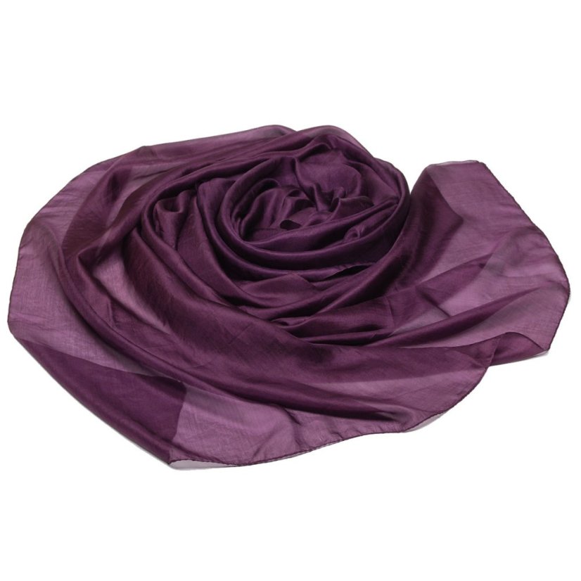 Hodvábny šál veľký tmavofialový s nádychom do hnedej farby