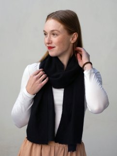 100% kašmírová šála exclusive úzká černá