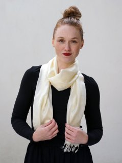 Seidenschal aus Varanasi hellgelb