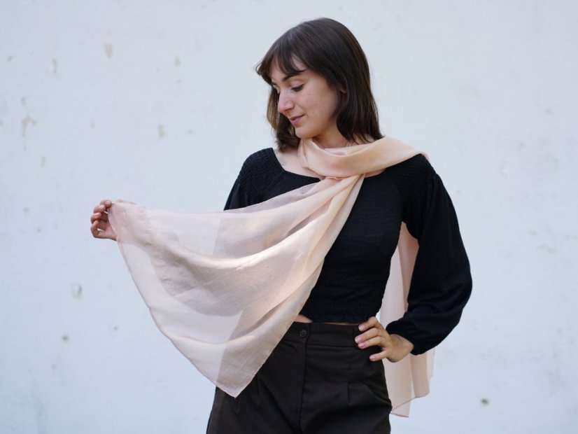 Seidenschal einfarbig puderrosa