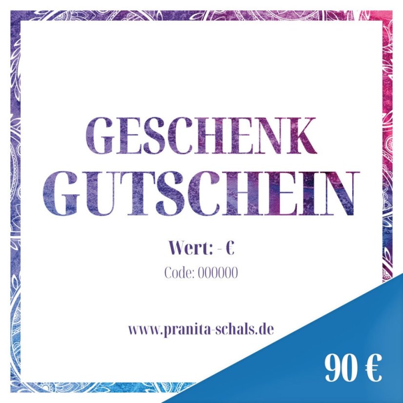 Geschenkgutschein im Wert von 90 €