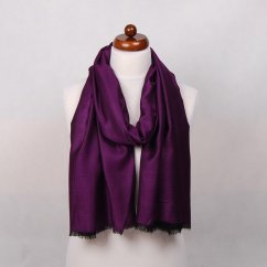 Schal aus Viskose und Seide beidseitiger dunkellila-schwarz