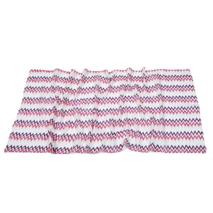 Schal aus Bio-Baumwolle weiß-dunkelrosa mit Dunkellila