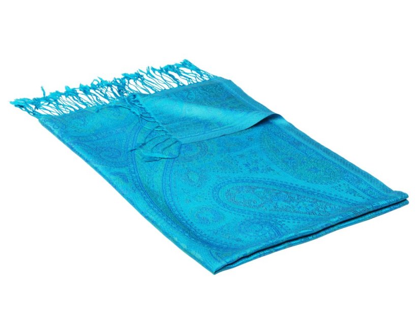 Hedvábná šála Super velká Metok tyrkysová