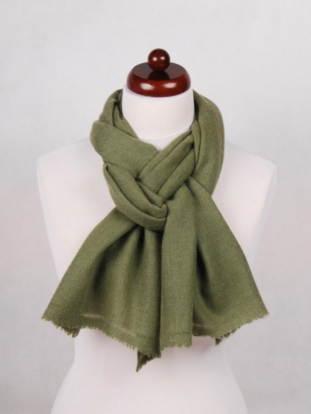 100% Kaschmirschal exklusiv schmal grün