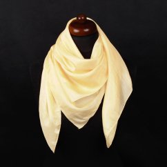 Hedvábný šátek jednobarevný světle žlutý