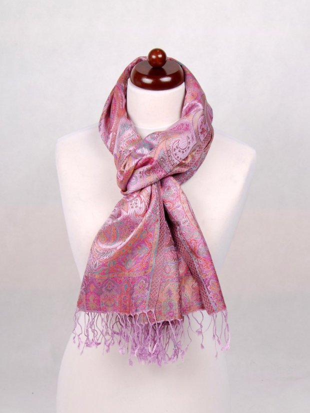 Seidenschal Super groß helllila mit Magenta