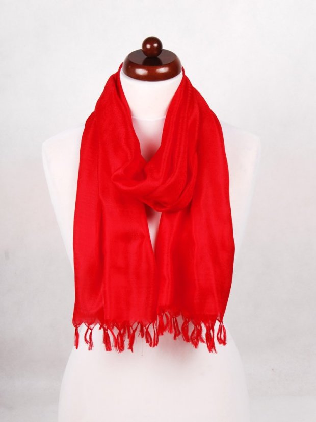Hodvábny šál z Váránasí červený