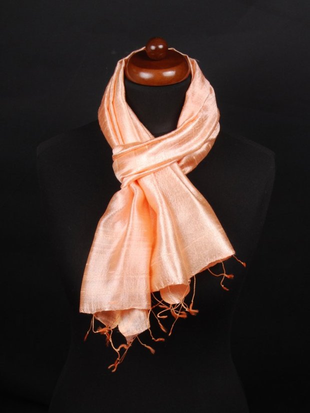 Schal aus Rohseide pfirsichfarben