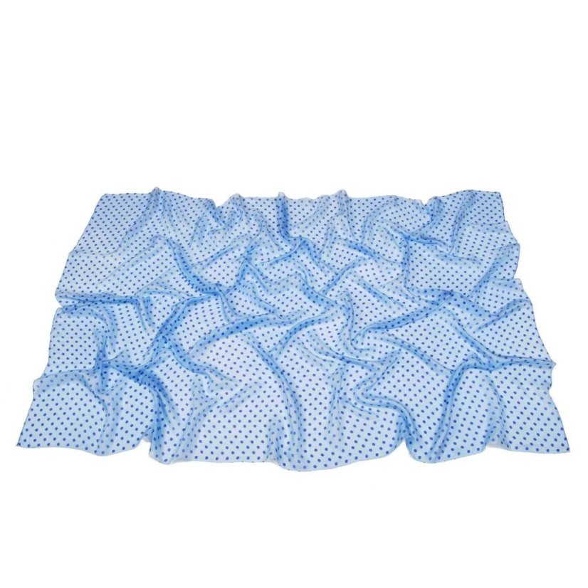 Hodvábny šál s potlačou veľký svetlomodrý