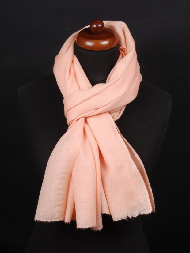 Kašmírska vlnená pašmína Self broskyňová