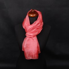 Hedvábná šála velká lososová