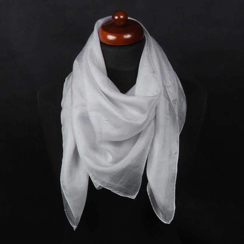 Hedvábný šátek jednobarevný světle šedý