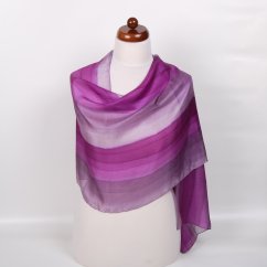 Hedvábná malovaná šála fialová