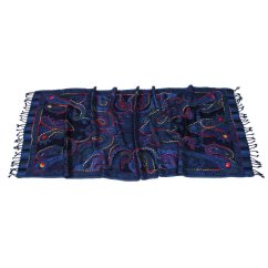 Šála z merino vlny s vyšíváním Dekyi tmavě modrá