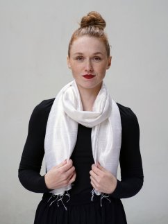 Šála ze surového hedvábí smetanová