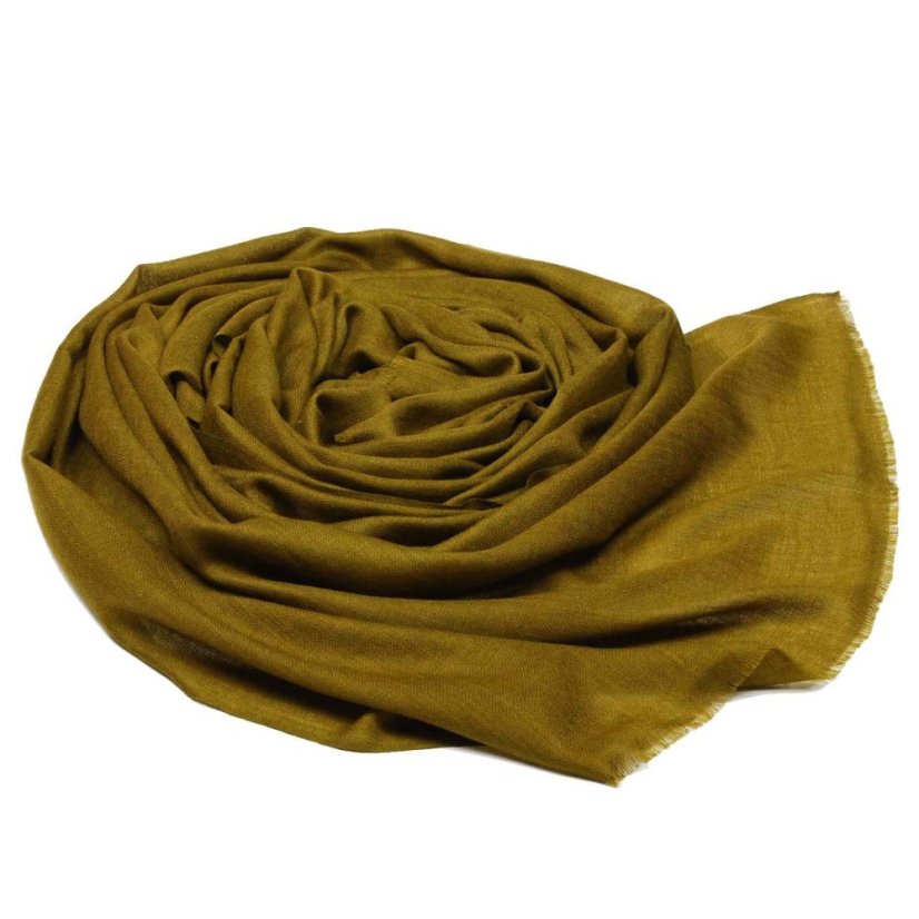 Kašmírska vlnená pašmína Self khaki